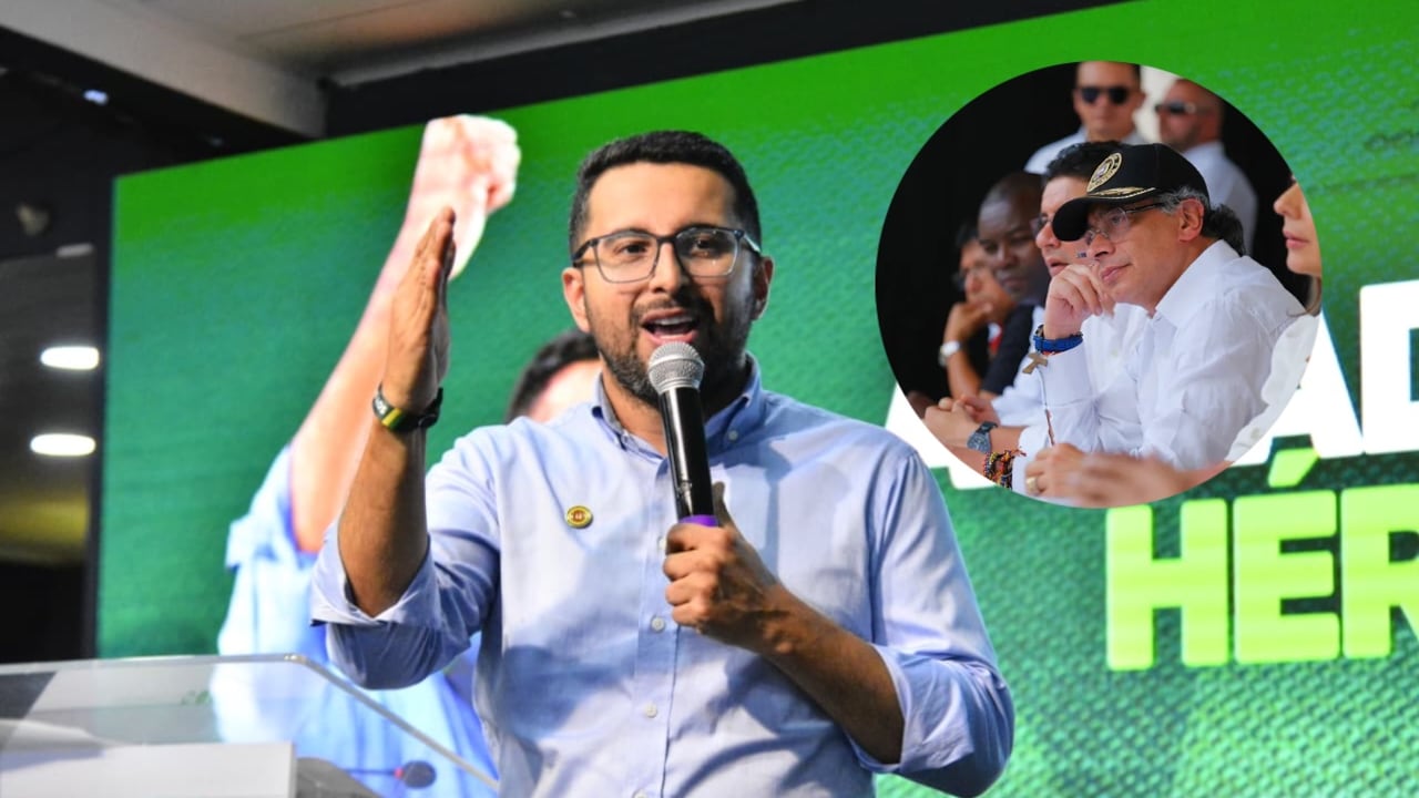 El alcalde de Bucaramanga, Cristián Portilla, y el presidente Gustavo Petro.