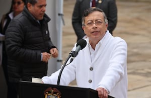 Presidente Gustavo Petro, votación en la mesa uno de la plaza de Bolívar