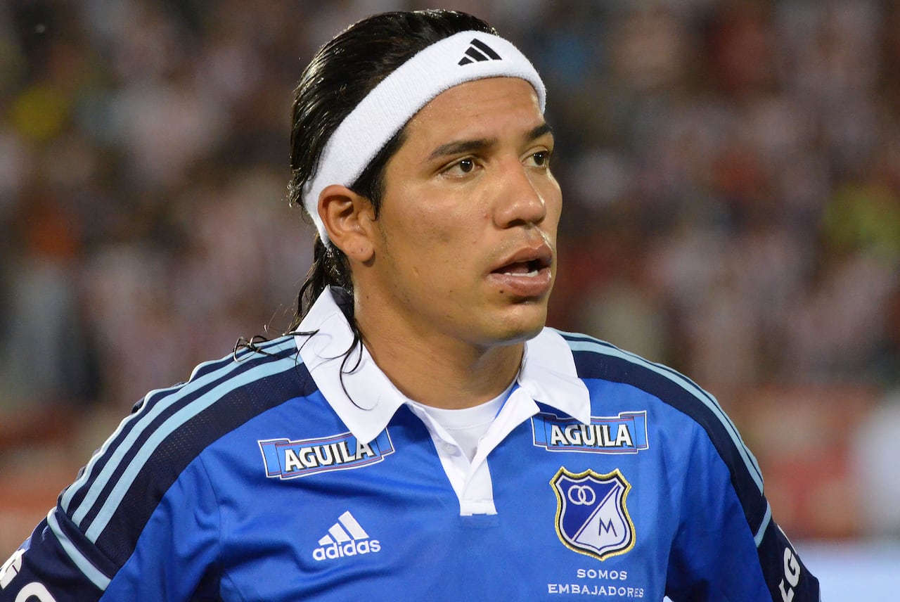 Dayro Moreno con la camiseta de Millonarios en 2014.