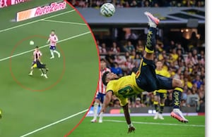 Miguel Ángel Borja marcó un golazo de chilena en América de México en el clásico vs. Chivas