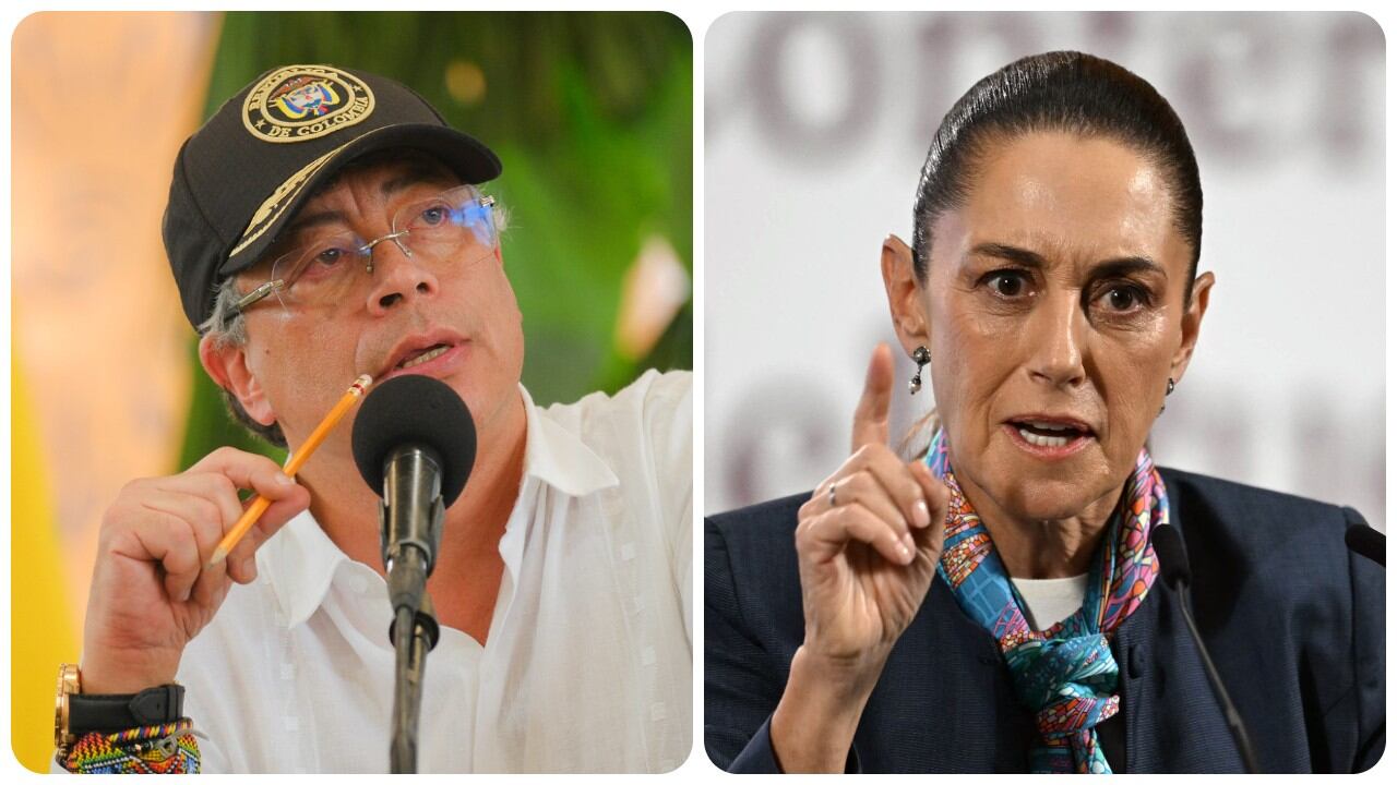 Los presidentes de Colombia, Gustavo Petro, y de México, Claudia Sheinbaum.