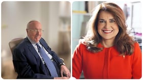 El empresario Isaac Gilinski Sragowicz y la empresaria y política colombo-estadounidense Annette Taddeo.