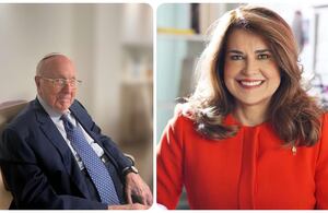 El empresario Isaac Gilinski Sragowicz y la empresaria y política colombo-estadounidense Annette Taddeo.
