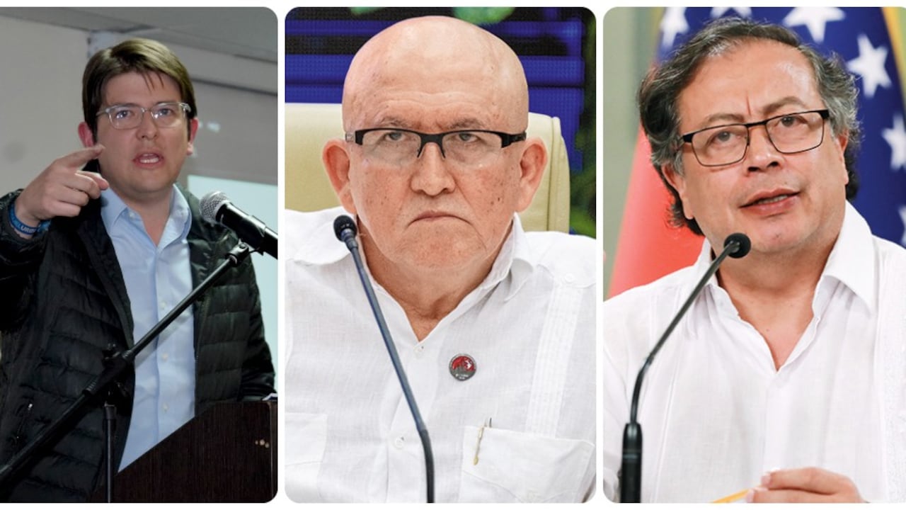 Miguel Uribe, Antonio García, y el presidente Gustavo Petro.
