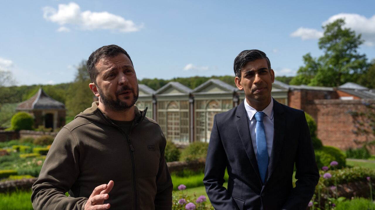 Volodimir Zelensky estuvo en Londres con el primer ministro británico. Foto: AFP.