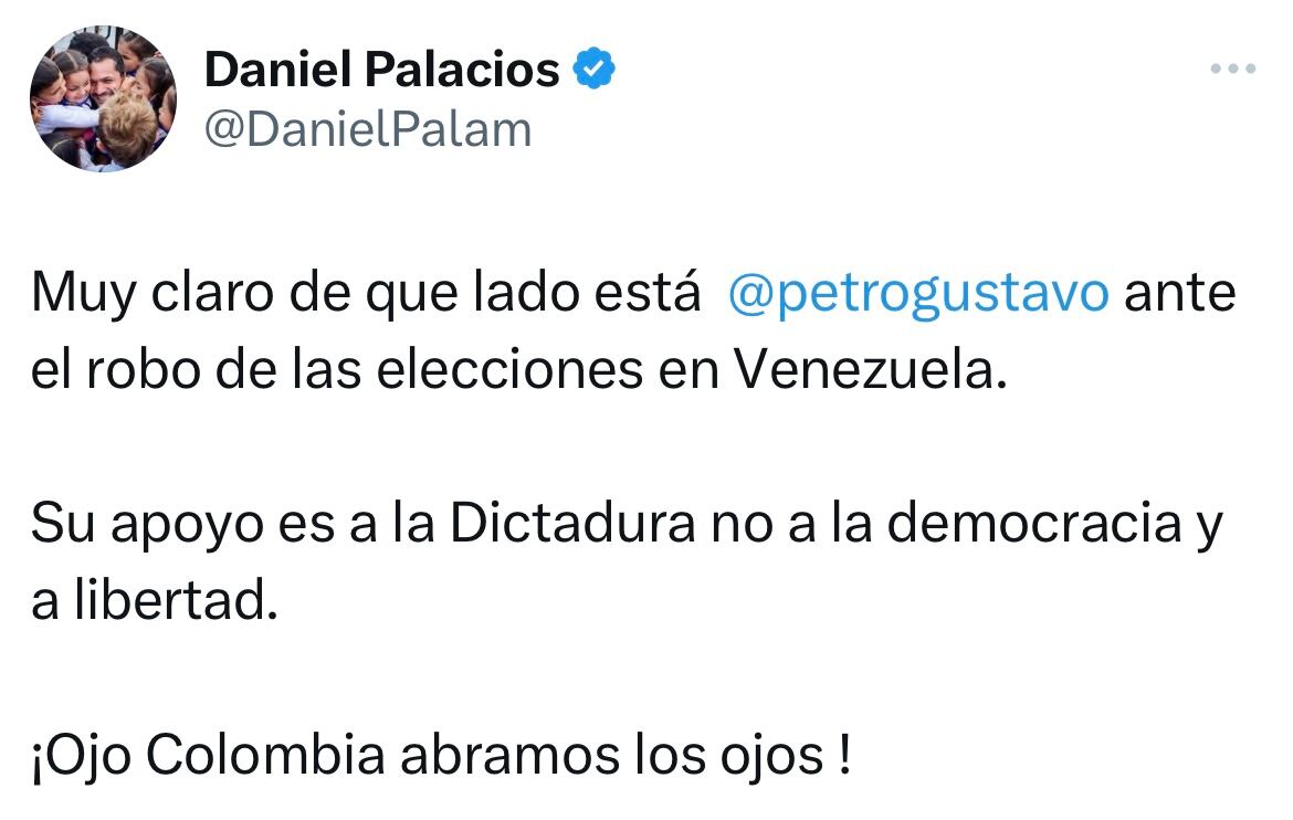 Mensaje Daniel Palacios