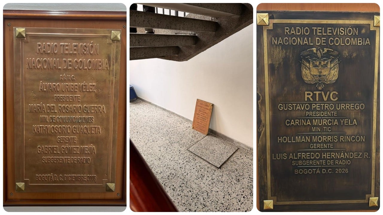 Placas de Álvaro Uribe y Gustavo Petro y el lugar donde terminó el reconocimiento al expresidente del Centro Democrático.