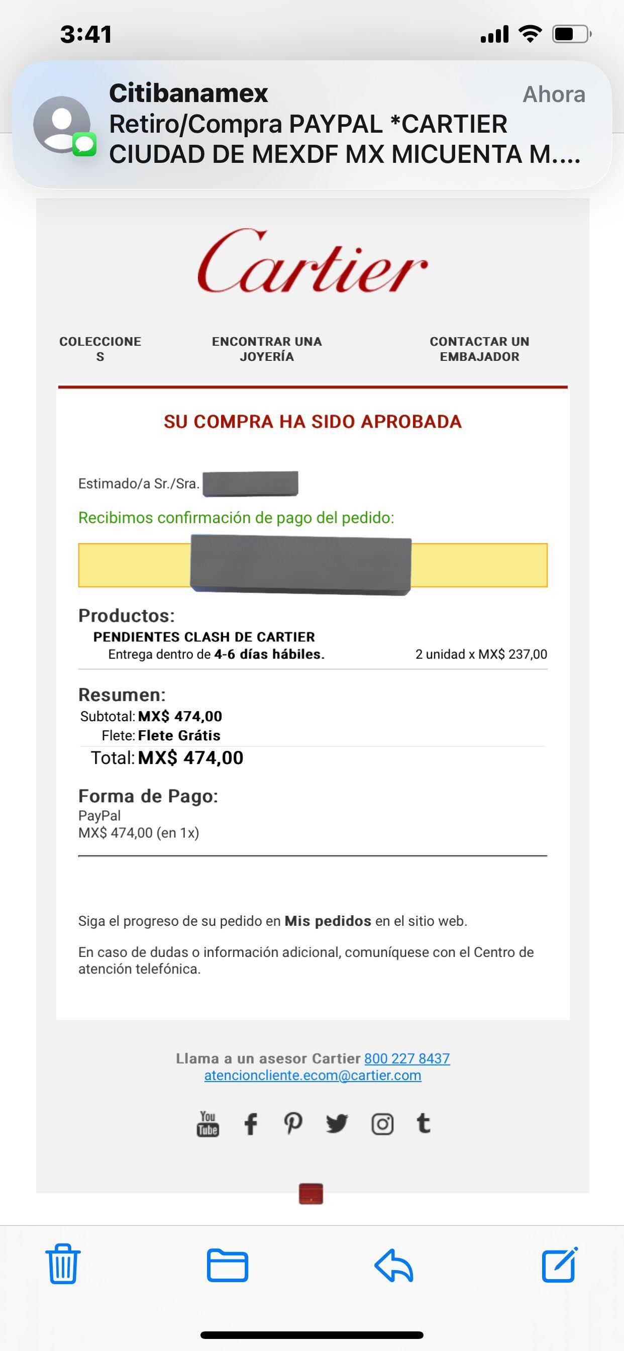 El usuario publicó el recibo de compra a través de su suenta de X.