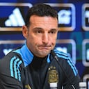 EZEIZA, ARGENTINA - SEPTEMBER 3: Lionel Scaloni Head Coach of Argentina gestures during a press conference at Predio Lionel Andres Messi on September 3, 2025 in Ezeiza, Argentina. Argentina will face Venezuela on September 4th as part of the 2026 FIFA World Cup South American qualifiers. (Photo by Rodrigo Valle/Getty Images)