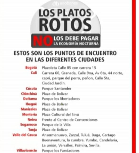 Acto de protesta en bares del país