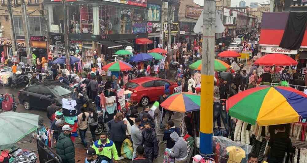 Esta es la zona de San Victorino, en el centro de Bogotá.