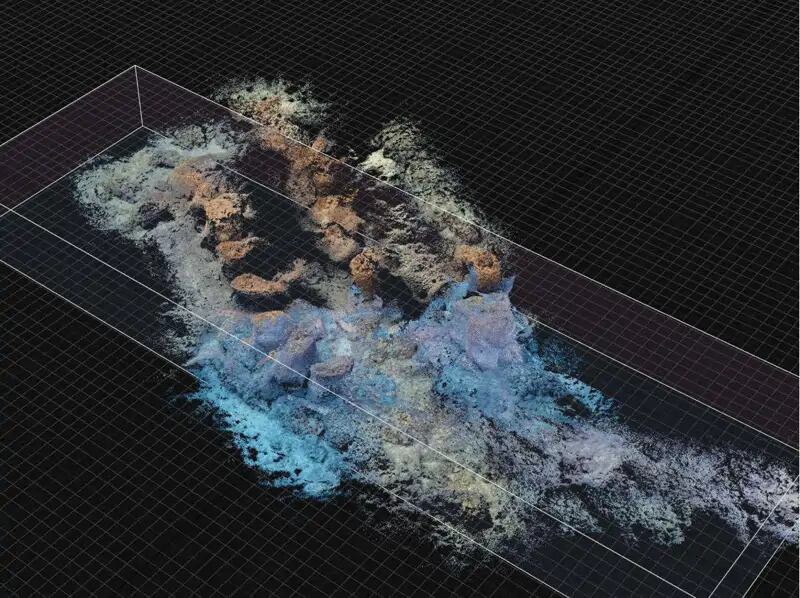 Recreación en 3D de los restos del puerto ahora sumergido descubierto en Taposiris Magna.
