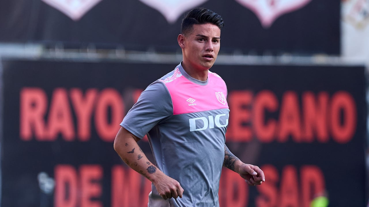 James Rodríguez cumplió su primer entrenamiento con el Rayo Vallecano