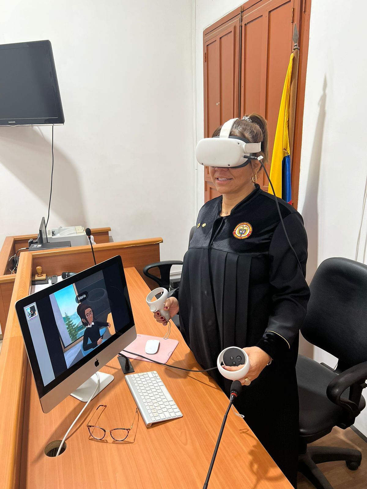 Momento en el que realiza la audiencia en el metaverso