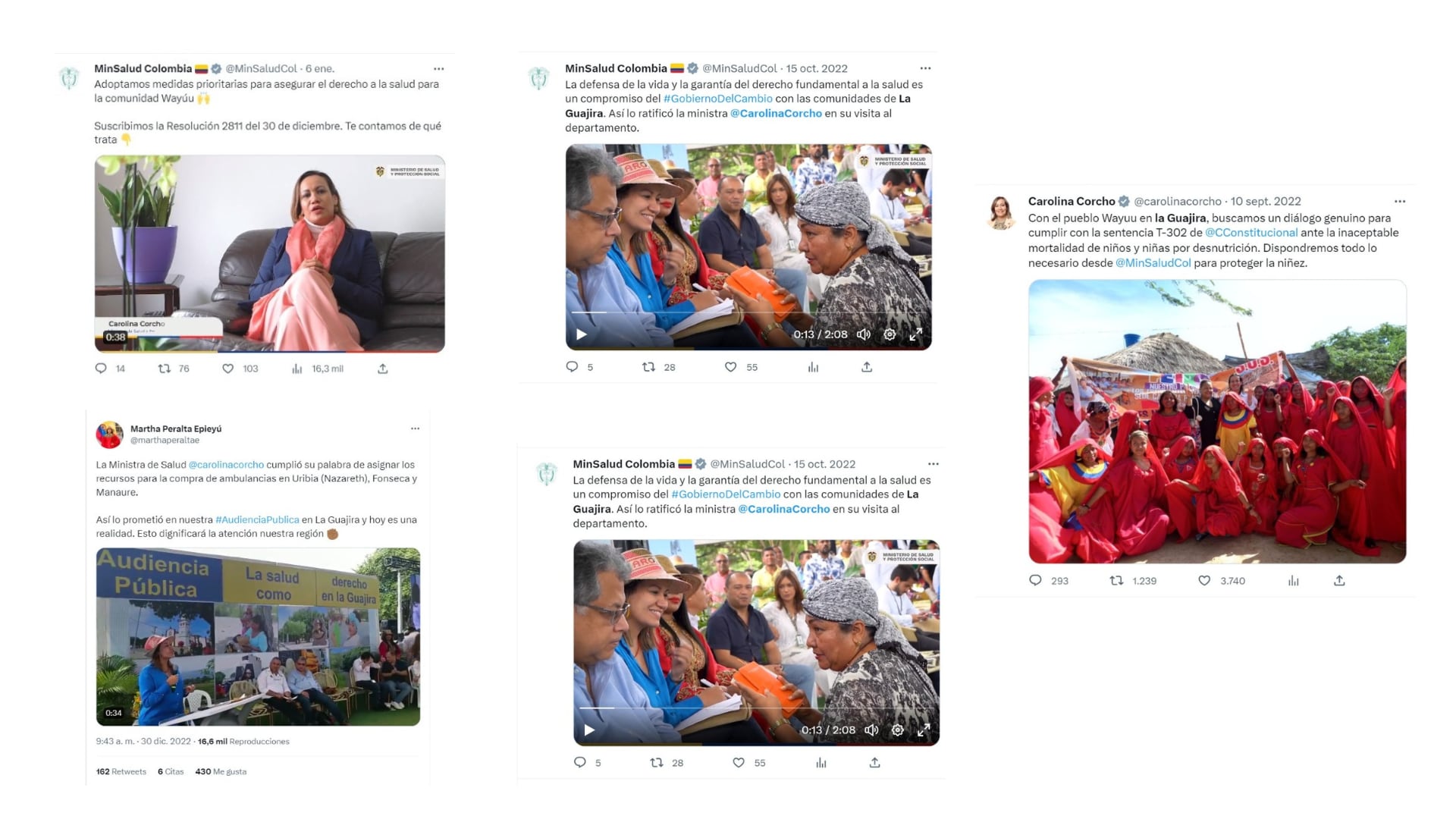 A través de redes sociales, el Ministerio de Salud iba publicando la gestión adelantada.