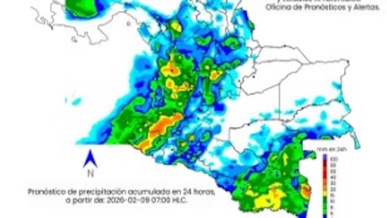 Así estarán las lluvias en Colombia.