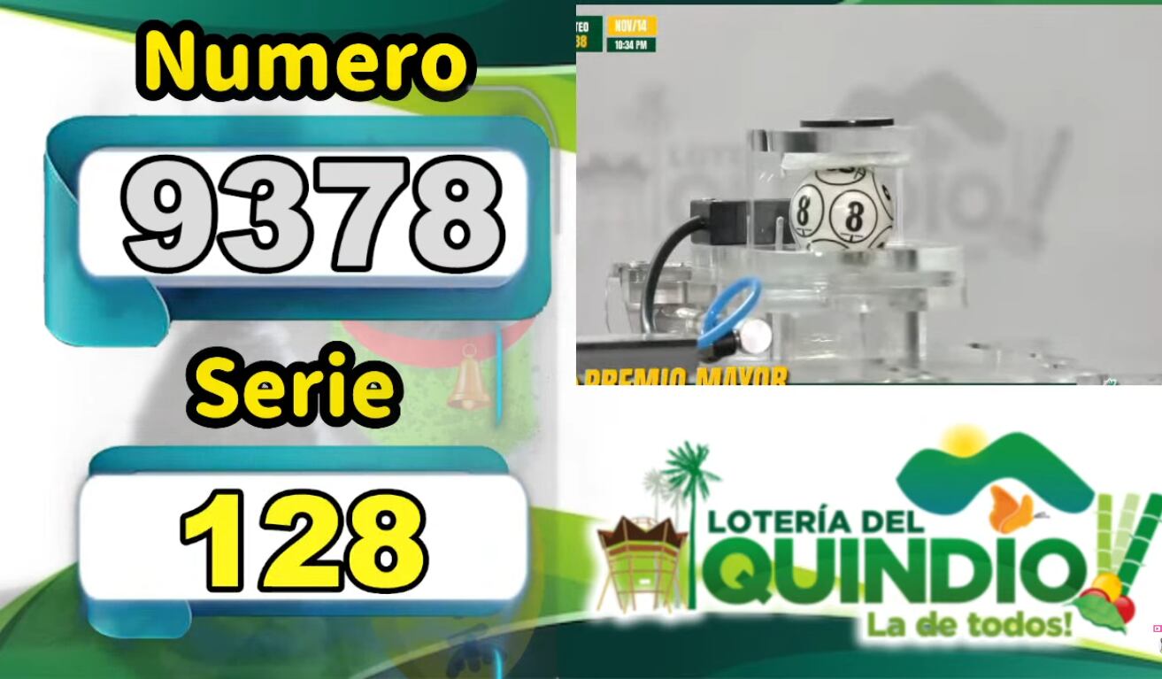 Lotería del Quindío, sorteo 14 de noviembre