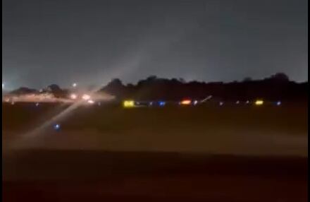 Falla en el tren de aterrizaje de un avión de carga