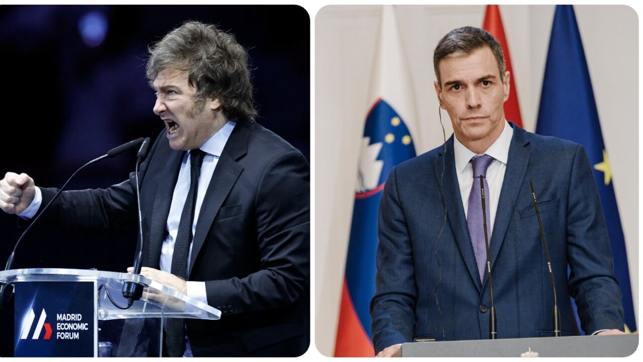 Javier Milei y Pedro Sánchez