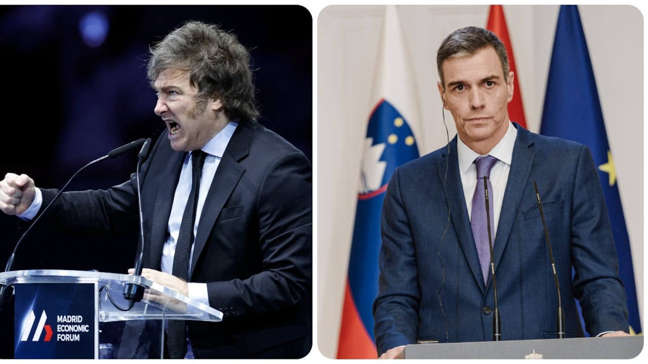 Javier Milei y Pedro Sánchez