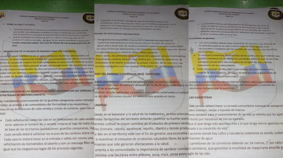 Manuel de convivencia de las disidencias de las Farc.