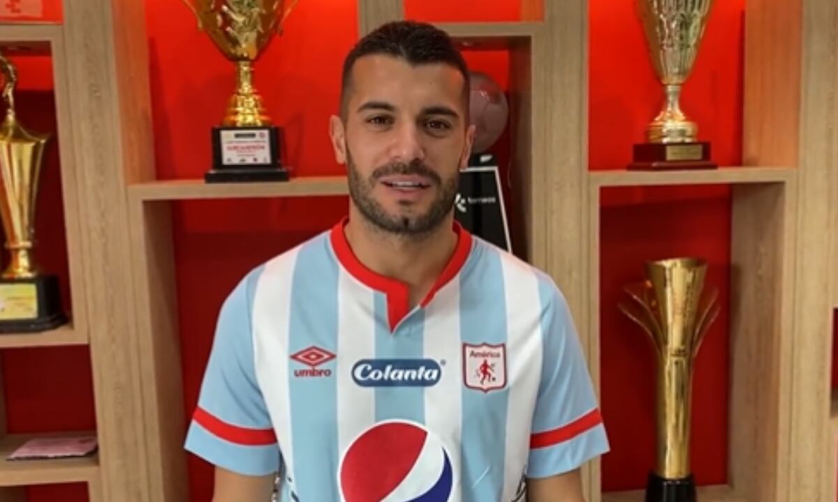 Iago Falque, jugador América de Cali. Foto: Twitter oficial América de Cali (@AmericadeCali).