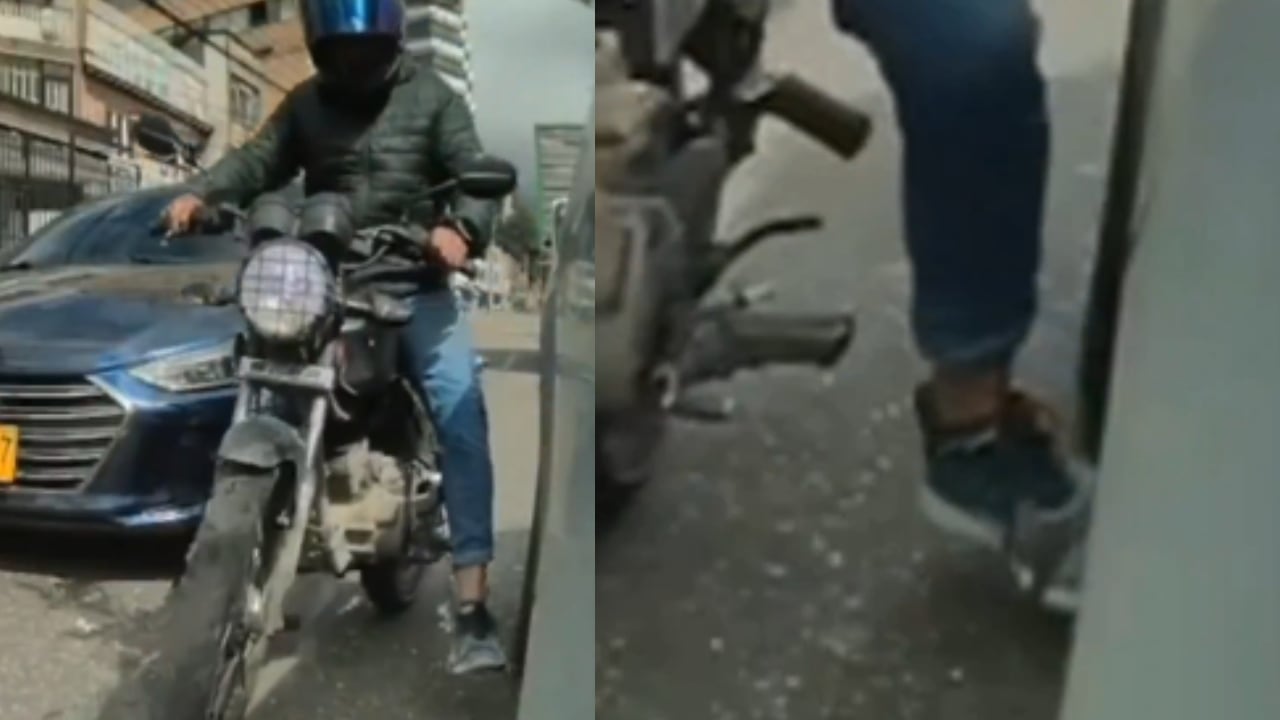 Fue captado infraganti por la cámara de un vehículo.