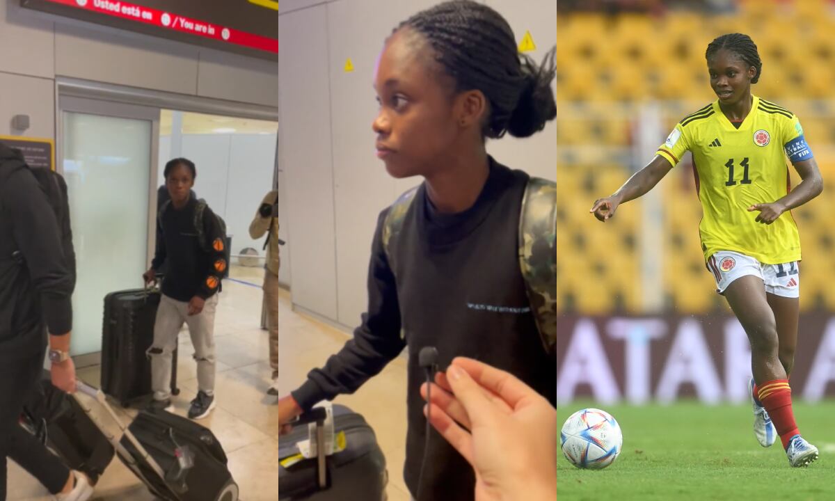 Linda Caicedo llegó a Madrid, España. Foto: Captura de pantalla Twitter Diario AS (@diarioas)//Getty Images/Masashi Hara - FIFA/FIFA