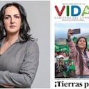 María Fernanda Cabal y ejemplar del periódico 'Vida' del Gobierno Petro.