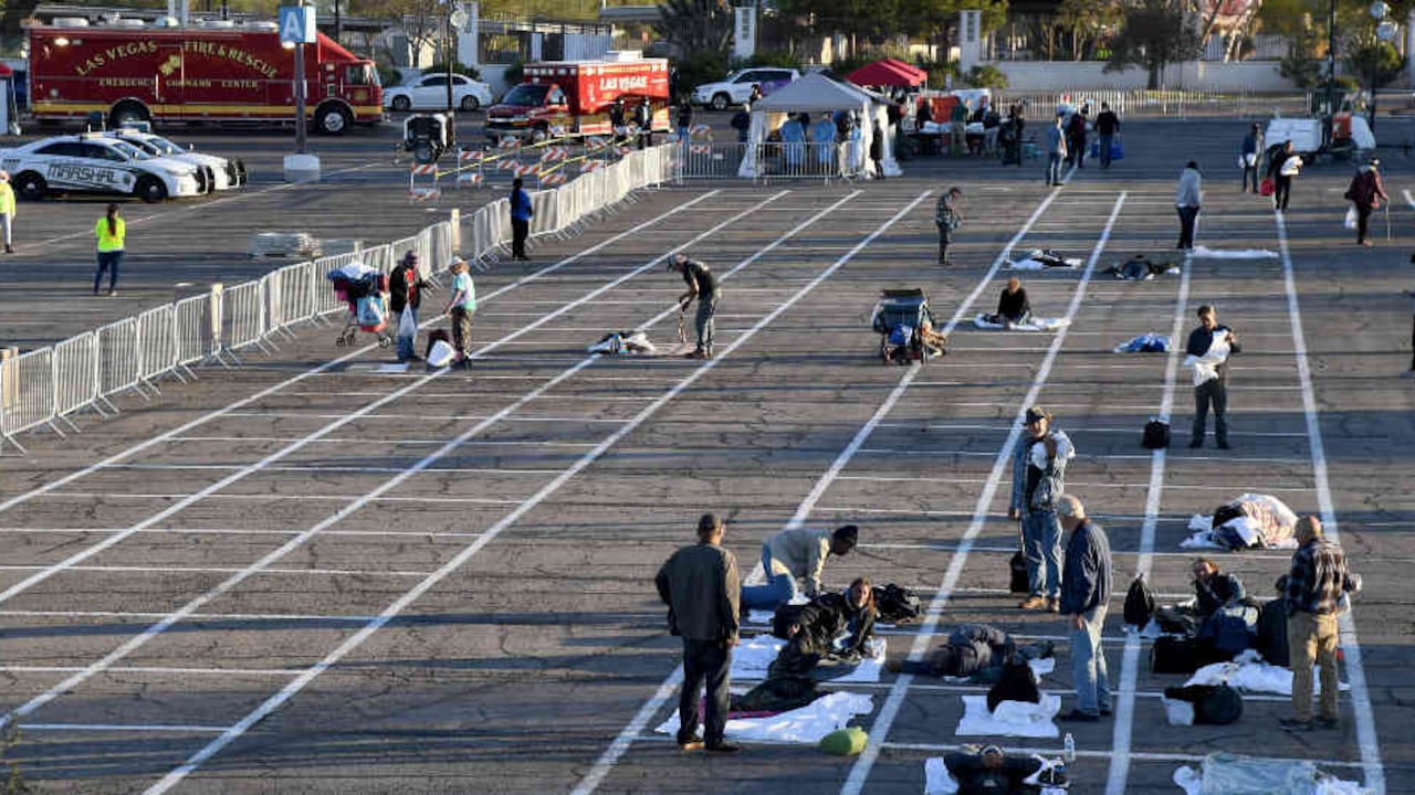 El parqueadero de Las Vegas adaptado para personas habitantes de calle