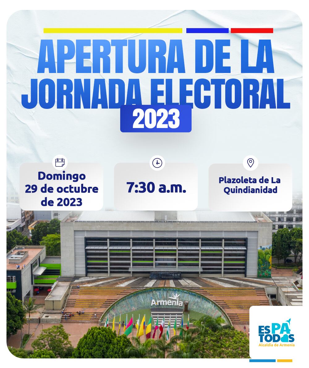 Invitación a la apertura de la jornada electoral de las elecciones regionales 2023 en Armenia.