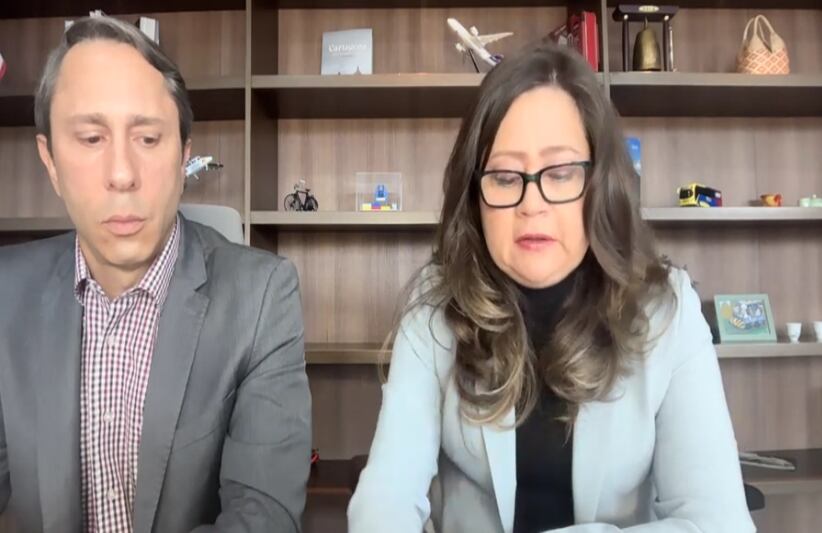 Vía al Llano. Rueda de prensa ministra de Transporte María Fernanda Rojas, y Rodrigo Uparela, vicepresidente de la ANI.