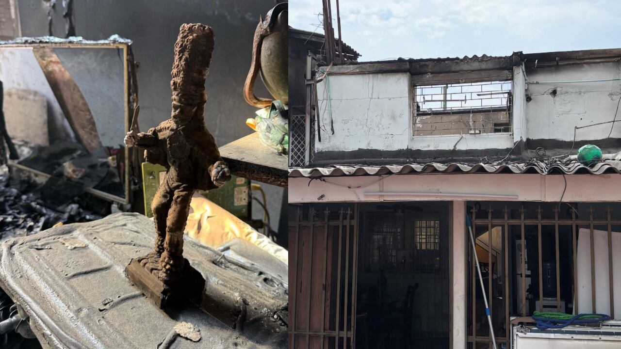 Así quedó la casa de Alci Acosta tras sufrir fuerte incendio.