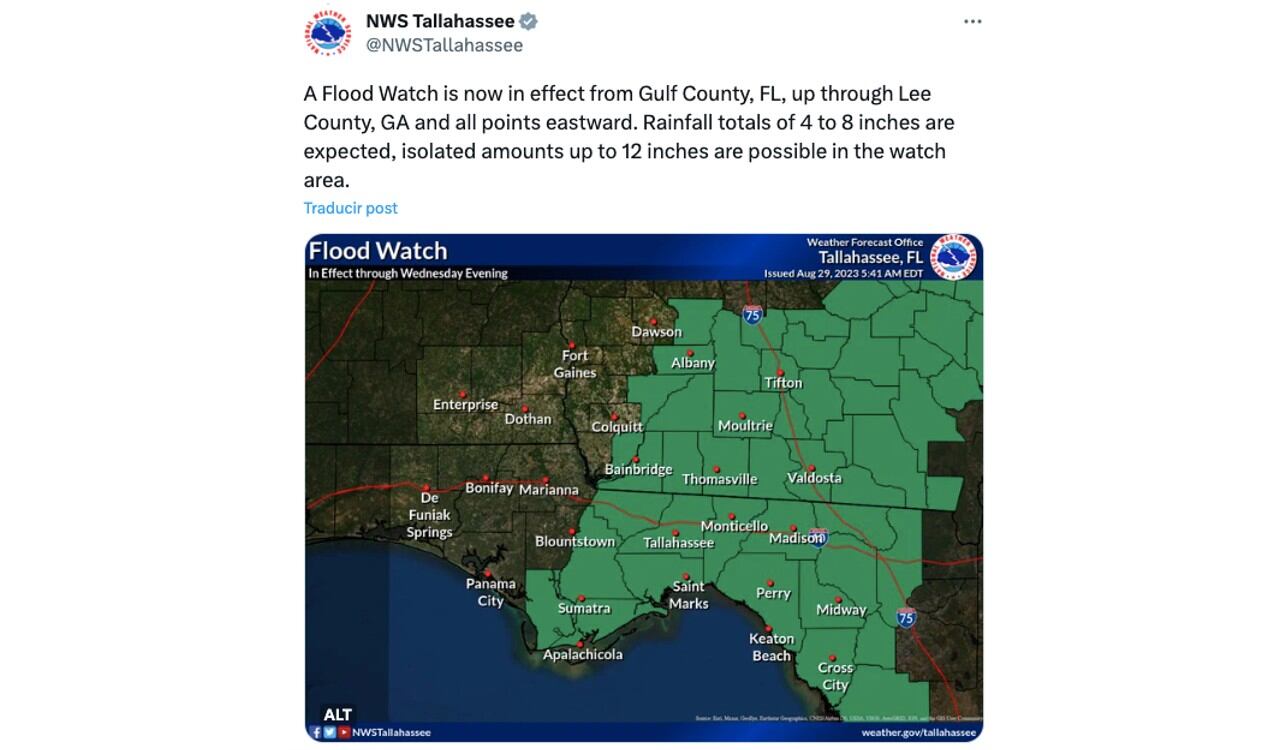 Estas serán las poblaciones más afectadas por el huracán Idalia ubicadas en las costas del Golfo de México