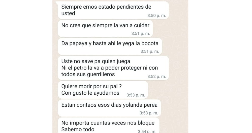 Amenazas a la líder social, Yolanda Perea, en Medellín.