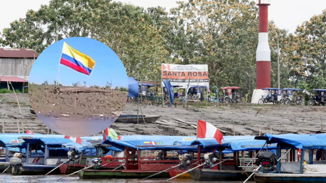 Isla Santa Rosa de Loreto con la bandera de Colombia.