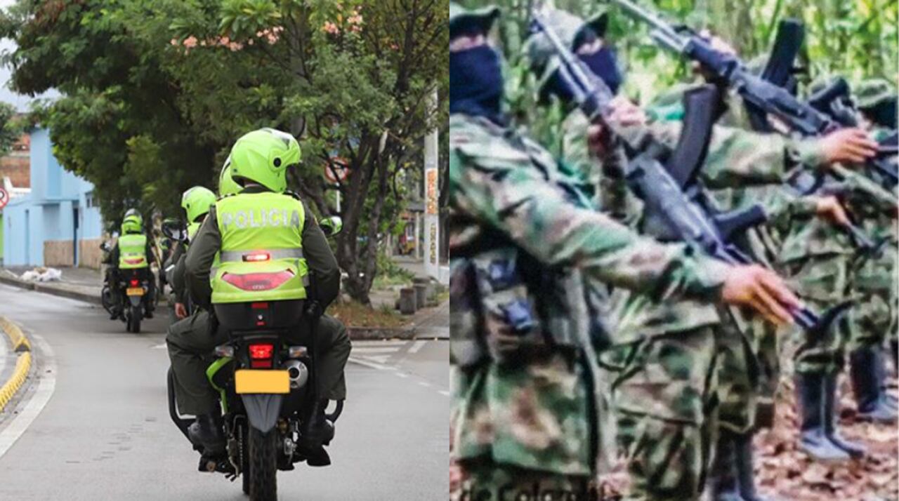 Policía reconoció que entregó información al Clan del Golfo. Imagen de referencia de uniformados patrullando calles y miembros del grupo armado.