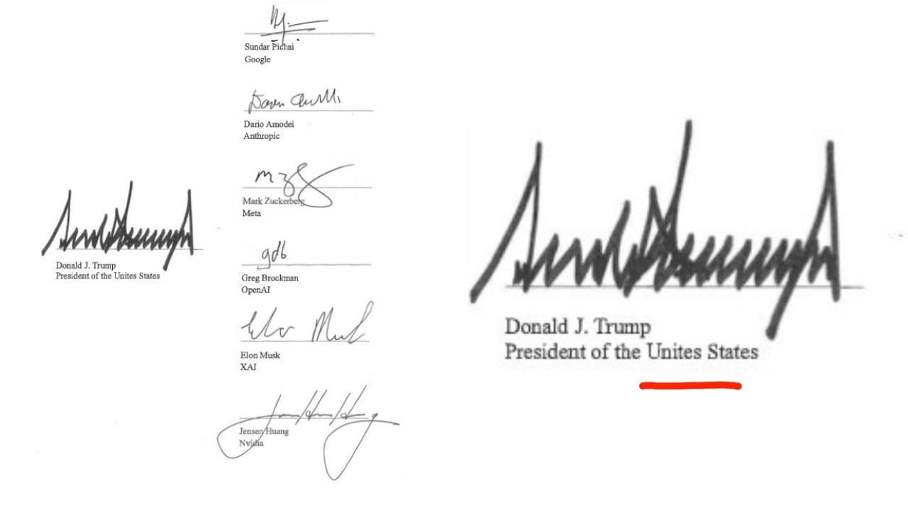 La Casa Blanca escribió mal “United States” en el documento firmado por Trump.