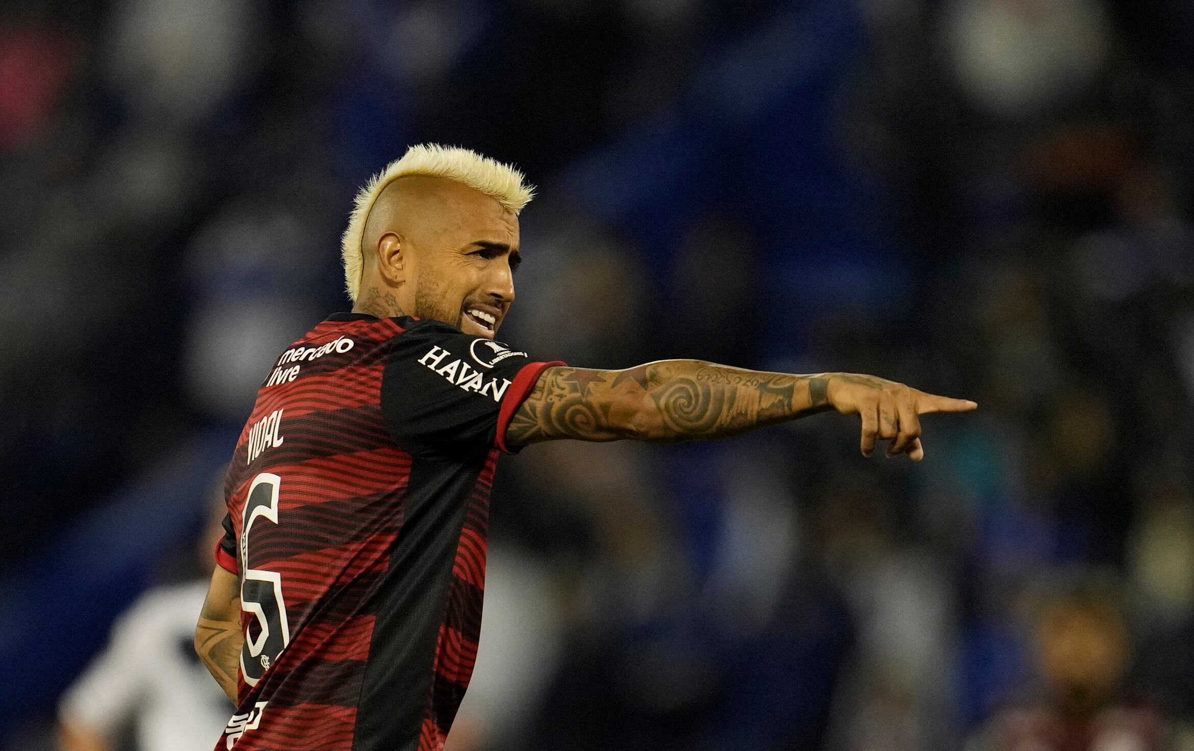 El volante chileno Arturo Vidal durante un partido con Flamengo.