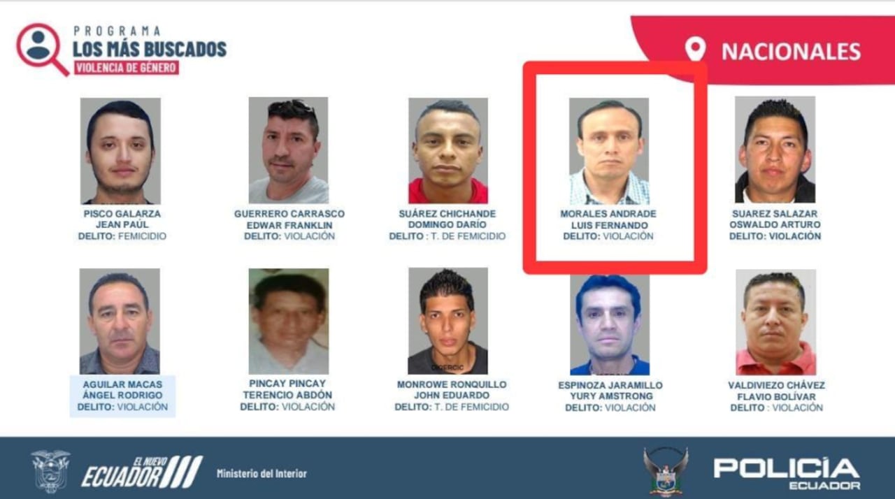 Más buscados por violencia sexual en Ecuador.