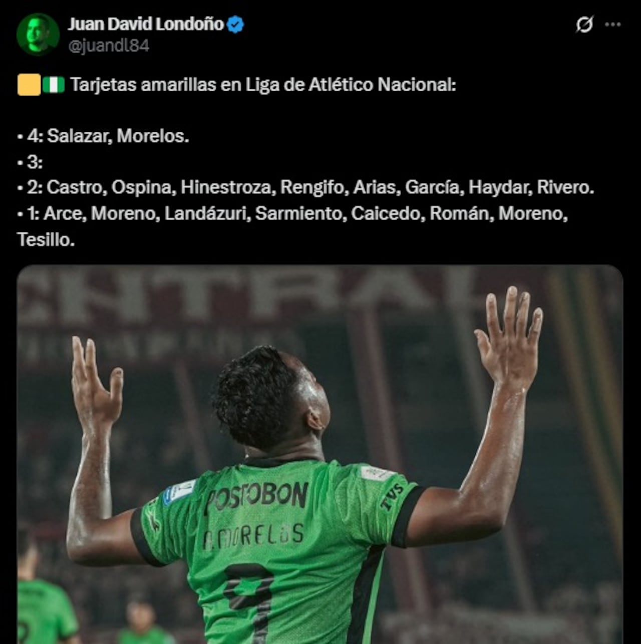 Pantallazo X: @juandl84