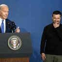 Joe Biden durante la conferencia de la OTAN