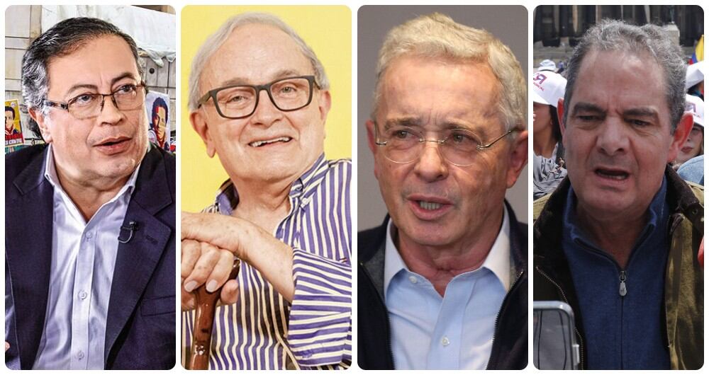 Gustavo Petro, Gustavo Álvarez, Álvaro Uribe y Germán Vargas Lleras.
