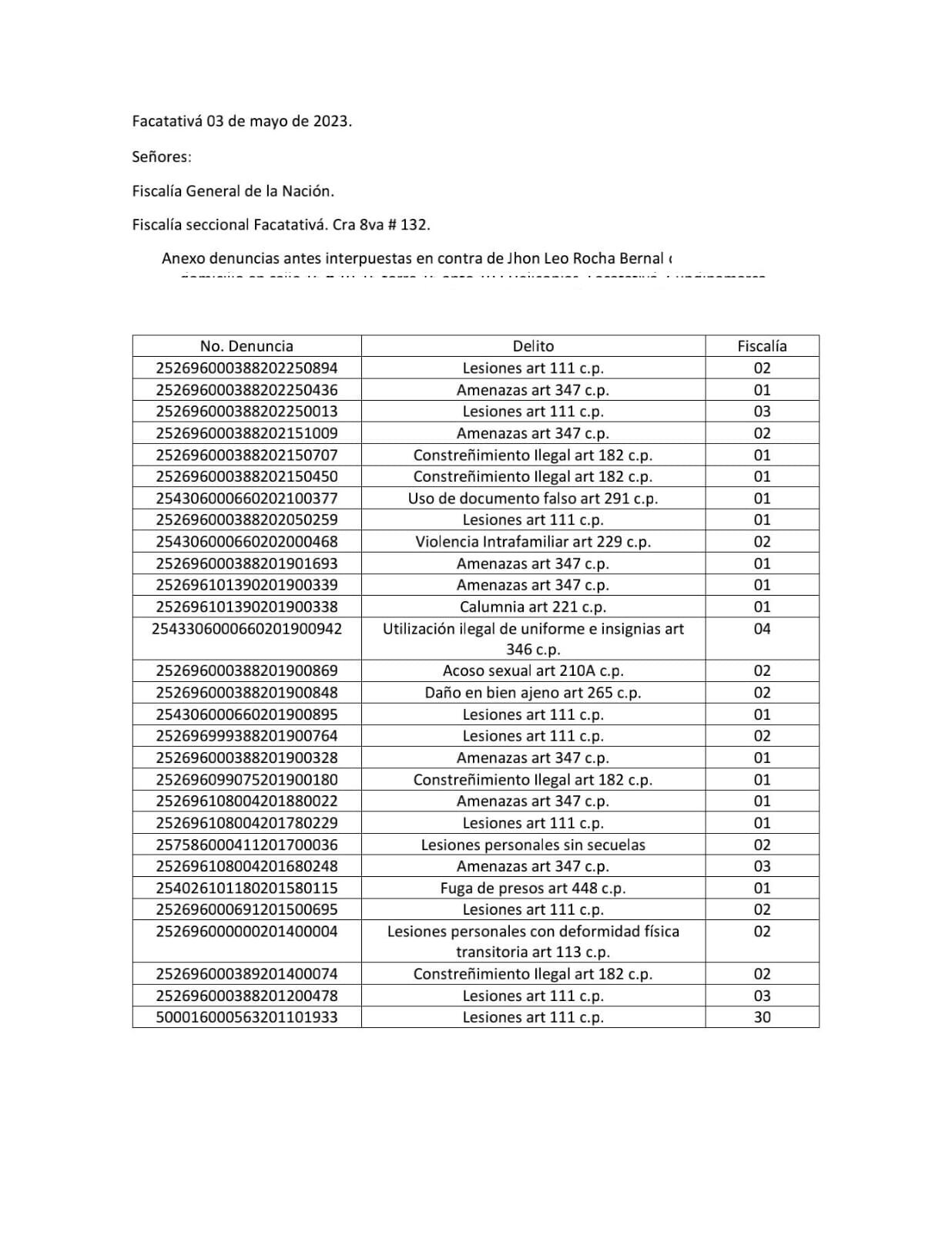 DENUNCIAS CONTRA JOHN LEO ROCHA, EL VECINO QUE FUE SACADO EN TANQUETA DE FUSAGASUGÁ