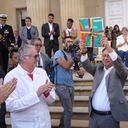 El presidente Gustavo Petro y la ministra de Salud, Carolina Corcho, presentaron el texto de la reforma a la salud.