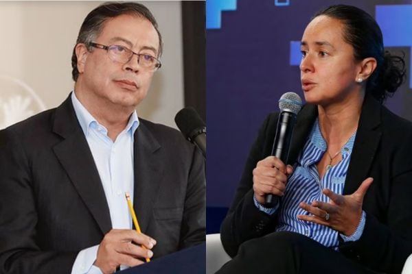 El presidente Gustavo Petro y la presidenta ejecutiva de Acemi, Paula Acosta.