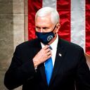 Vice President Mike Pence officiates as a joint session of the House and Senate reconvenes to confirm the Electoral College votes at the Capitol, Wednesday, Jan 6, 2021. (Erin Schaff/The New York Times via AP, Pool)