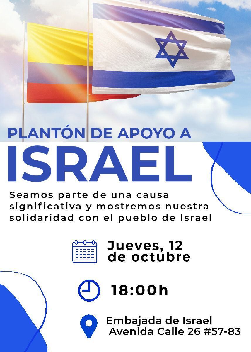 La convocatoria tendrá lugar en la Embajada de Israel en Colombia