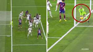 Lunin le sacó el gol a Lamine Yamal debajo del arco