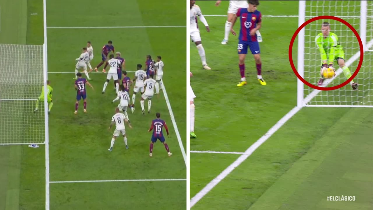 Lunin le sacó el gol a Lamine Yamal debajo del arco